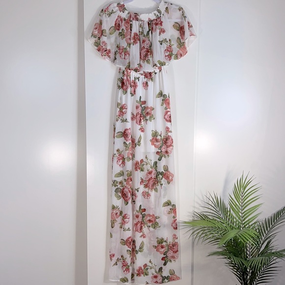 SHOW ME YOUR MUMU off shoulder side slits floral maxi dress - Picture 4 of 10